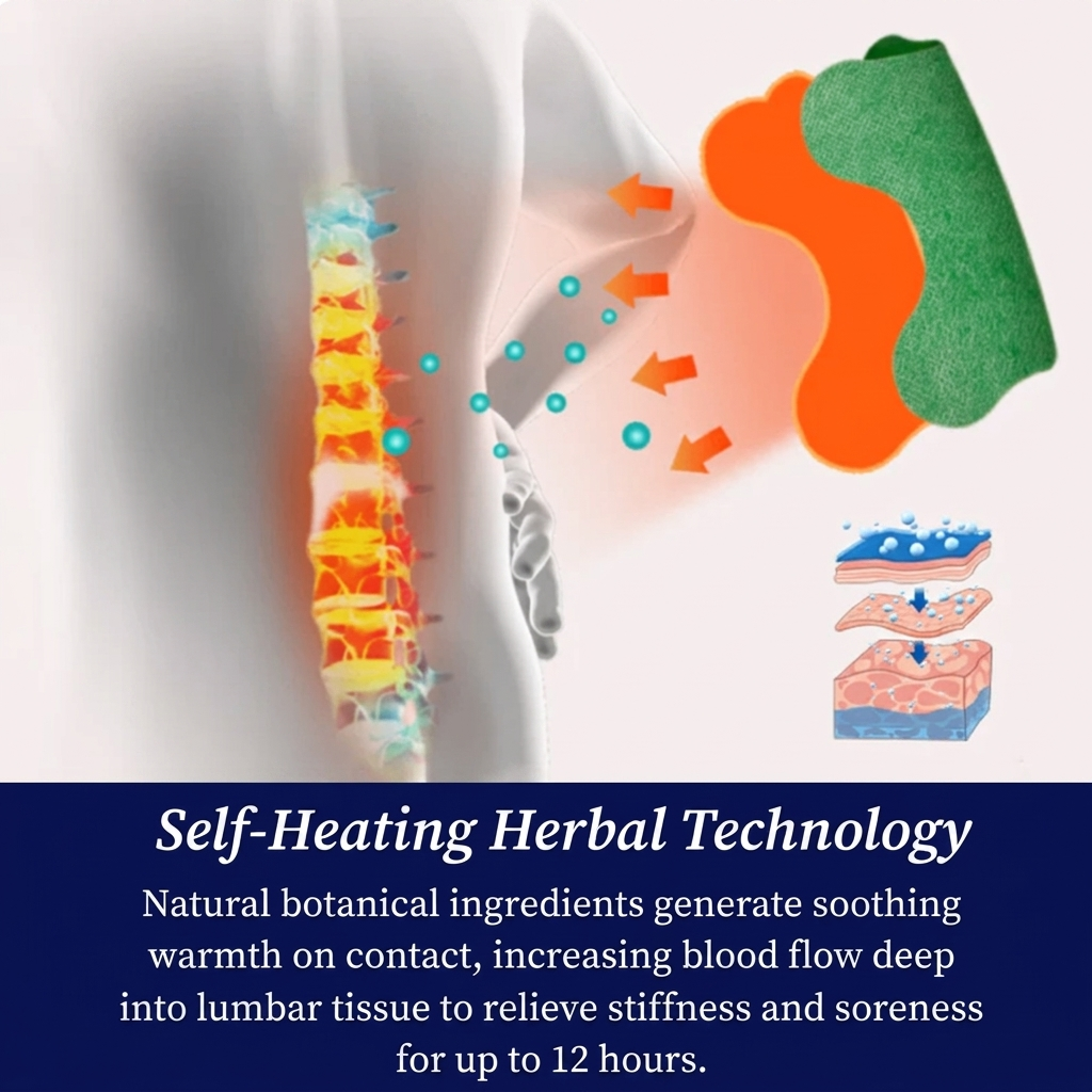 Postura Relief Patches™ — Herbal Lumbar Recovery (12-Pack)